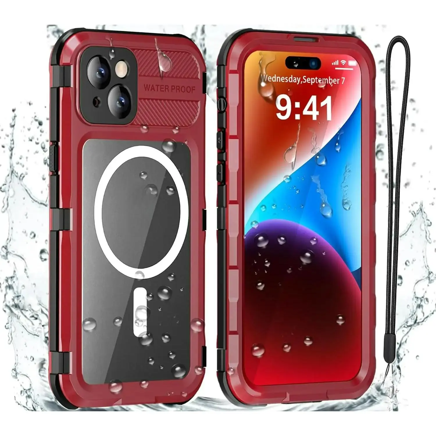 IP68 Underwater Waterproof Smartphone Casing for iPhone 14, 15, 16 Pro Max, 16 Plus - Heavy-Duty Metal Cover with Screen Protector for Handheld Cellphone Devices