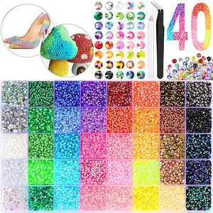 42000Pcs 42 Colors 3mm Jelly Flatback Rhinestones, Bedazzling Kit with Nail Art, Shoes & DIY Diamond Art