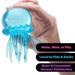 Soft Gel Filled Sensory Squeeze Toy, Stretchy Elastic Squishy Stress Relief Ball, Calming Anxiety Reducing Hand Fidget, Cute Relaxing Jelly Texture, Fun Portable Handheld Squeeze Toy Gift for All Ages