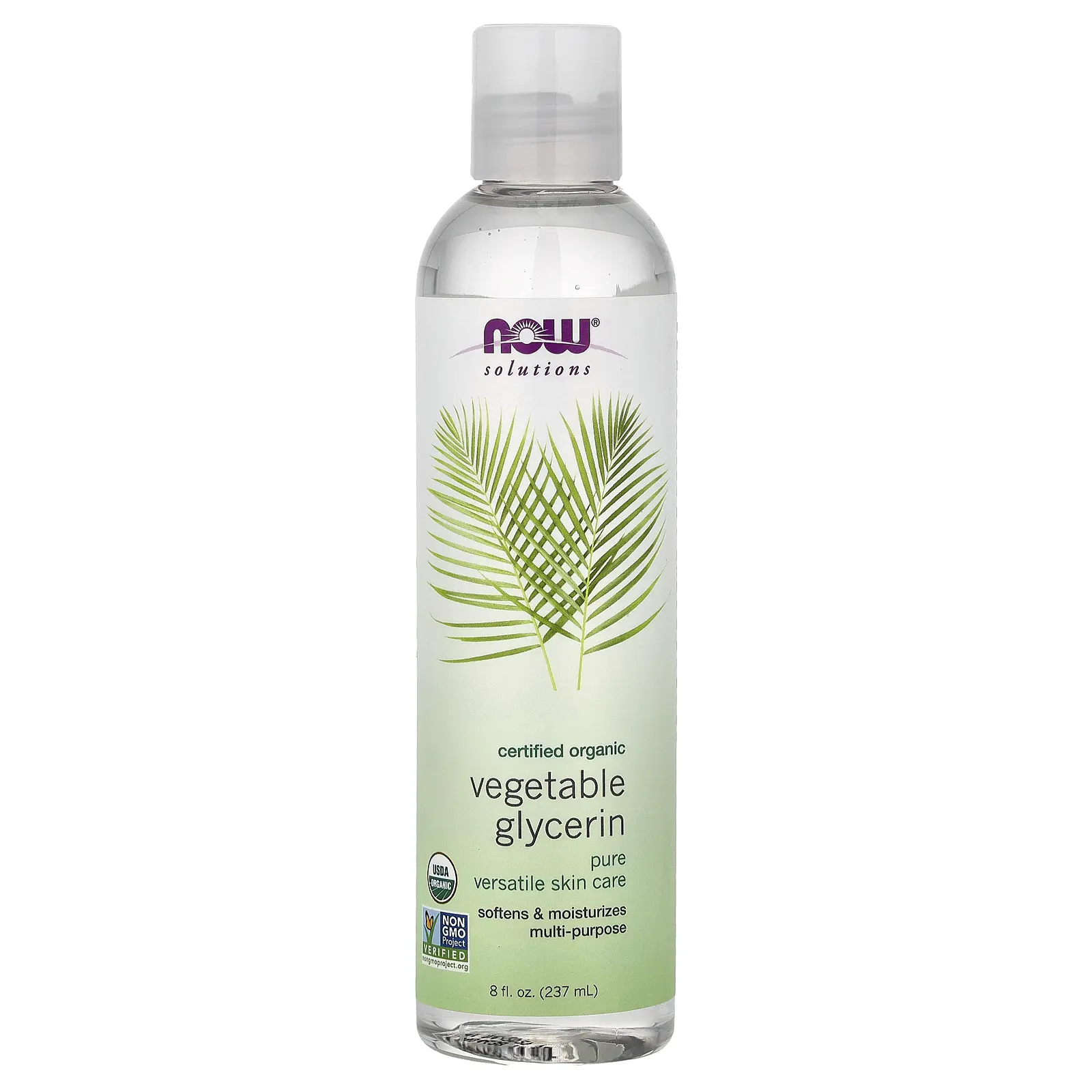 NOW Foods Solutions, Organic Vegetable Glycerine, 8 fl oz (237 ml)