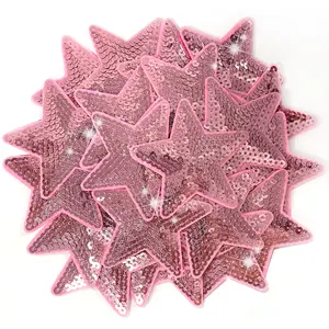 30Pcs Sequins Star Iron on Patches Embroidery Fashion Cute Shiny Chrome Decoration Sew on for Clothing Bags Jackets Jeans Hats Accessory Decoration