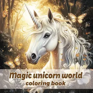 Unicorn Bathed in Warm Golden Sunlight, Dreamy Magical Forest Scene, Realistic Art Style, Perfect for Kids and Adults