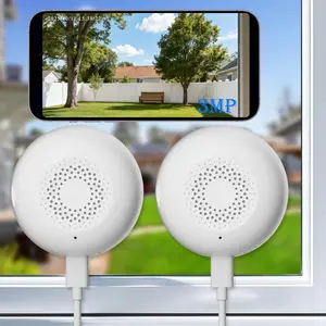 3MP HD Window Camera for Home Security-2 Pack, WiFi 2.4Ghz & 5GHz, 2K AI Color Night Vision Human Pet Motion Detection, 24/7 Recording, Real-time Audio Recording, Easy to Set Up, Cloud/SD Card Storage Wireless Camera for Home