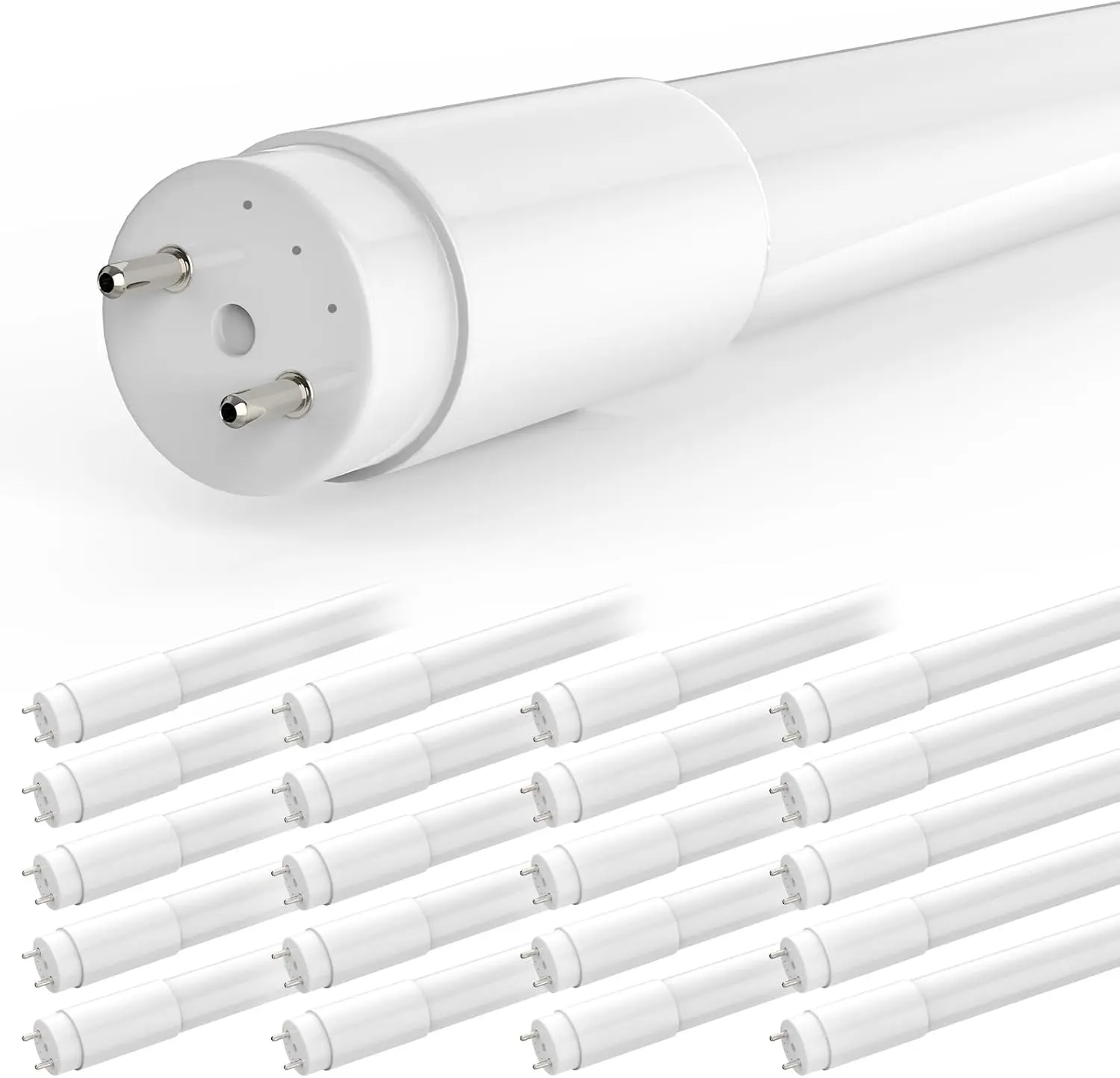 JESLED 20Pcs T8 LED Tube Lights 4Ft 14W 4000K Hybrid Single Double End Powered Plug and Play Ballast Bypass Type A+B 4 Foot G13 bi-pin Garage Shop Warehouse Workshop Office Ceiling T10 T12 Fluorescent Replacement Commercial Lighting
