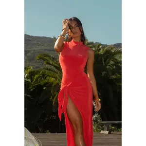 Orange Aubree Midi Dress
