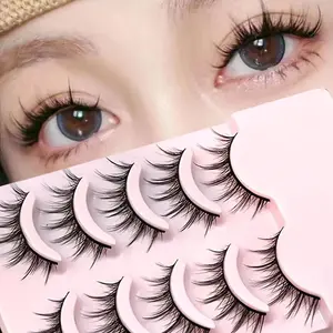 5 Pairs of Barbie Cartoon Style 3D False Eyelashes Fluffy and Soft for Natural Looking, Enhancing Makeup with Cross Lash Design