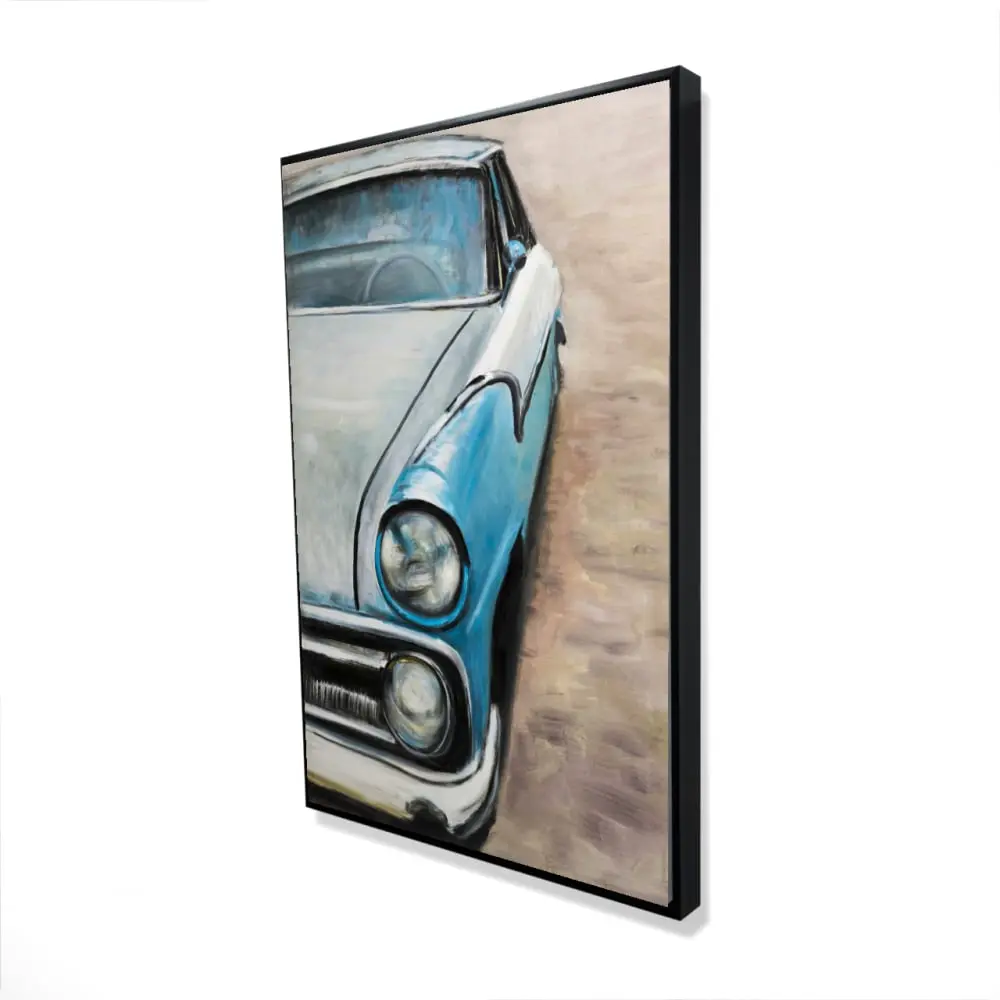 360 Stand Framed Wall Artistic Photo, 24x36 in Retro Old Classic Car Print - Beige Vintage Car Decor for Adventure-Themed Room, Ideal Home Decor Gift, Decoration, Artwork, Home Aesthetic, Man Cave Decor