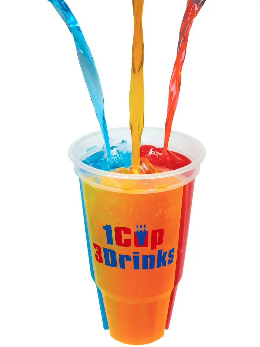 The World’s First Ever 3-Compartment WesCup  Permission to Be Indecisive. Have Fun, Party, and Reuse. Individual Cups Reusable Products