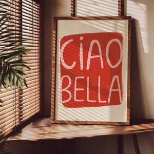 Ciao Bella Art Print | Italian Prints Colourful Wall Decor Ciao Poster Hallway Wall Decor Prints Hallway Poster Housewarming Gifts under 20