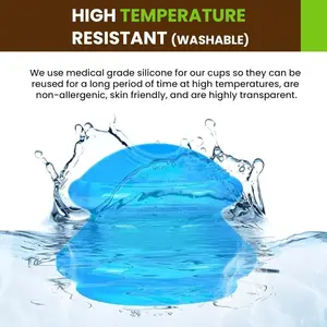 Professional Silicone Cupping Therapy Set - 8 Cup Kit for Massage, Myofascial Release, Cellulite Reduction - Lure Blue - Comfort