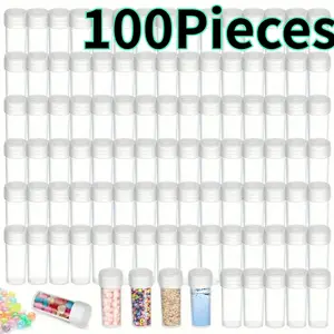100Pcs 0.16oz Mini Plastic Containers - Perfect for Beads, Jewelry Storage, Crafts & Medication - Spacer Beads for Jewelry Making, Small Capacity - Home Improvement. Bottle Organiser Tin Canister