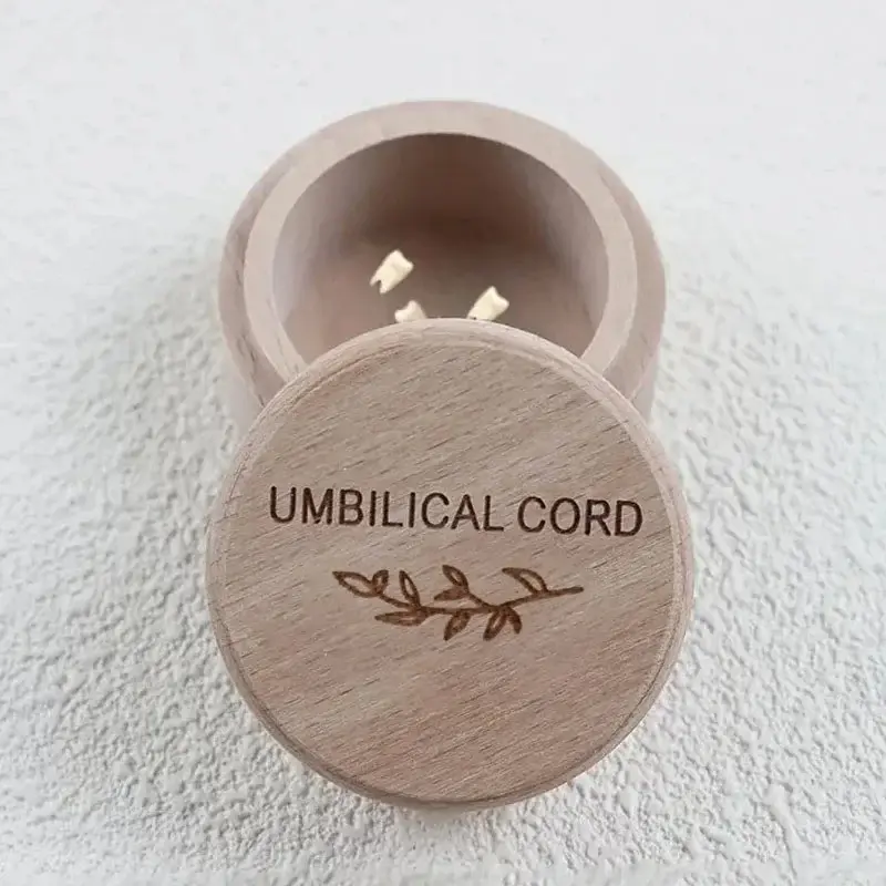 Wooden Baby Hair Teeth Cord Memorial Box, Engraved Keepsake for Newborn Baptism Gift, Perfect Baby Memory Keeper