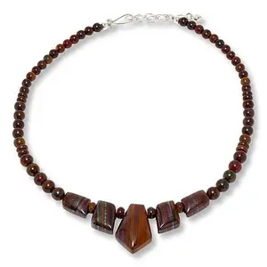 Mine Finds by Jay King Sterling Silver African Tiger Chalcedony 18" Necklace