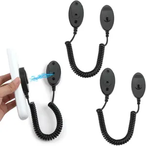 Remote Leash Control Holder with  , Retractable Tidy Anti-lost Rope Organizer Easy Installation  Suitable for Projector TV Fan and Air Conditioner Remotes (2Pcs Black, S)