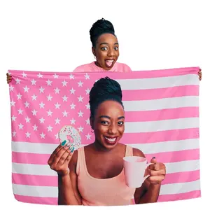 Custom Pink America Flag Tapestry, Personalized Flags, Design Your Image Funny Tapestry Poster, for Decorate, Clubs, Concerts, Bars, University, Dormitories, Living, Rooms, Bedrooms, 30x40 40x60 50x60 60x80 60x90 inch