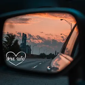Drive Safe Car Decal, Rear View Mirror Decal, Heart Decal, Side View Mirror, Drive Safe Car Mirror F