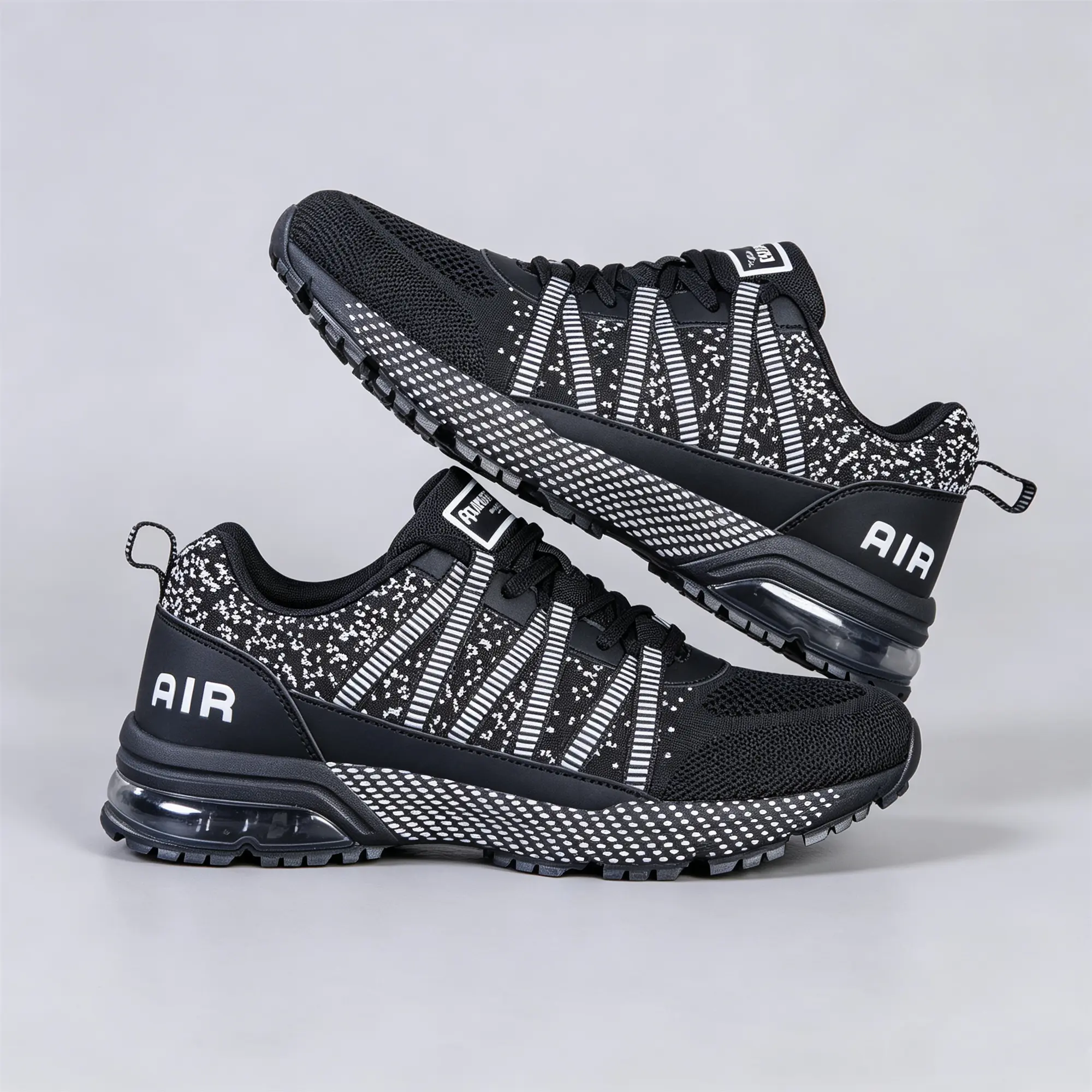 Men's Casual Athletic Sneakers, Breathable All-Season Knit Mesh Trainers with a Supportive Non-Slip Rubber Sole for Daily Walking and Gym Workouts, Knit Upper, Laces Casual Trainers