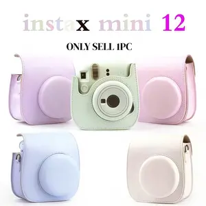 [Fuji instax Mini Series Exclusive] 6-Color Soft PU Leather Camera Case, Covers (with Matching Strap) Camera Accessories, Precise Fitting with Lens Reserved Area, Scratch-Resistant Protection, Stylish & Portable, Perfect for Instant Camera Enthusiasts
