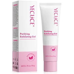 Yecuce Plant-Powered Exfoliating Face Scrub Peeling Gel - Centella & Hyaluronic Acid Cleanser, Moisturizer for Dead Skin Removal, Brighten Skin Tone, Cleansing, Hydrate, Exfoliating Body Peels