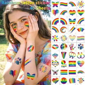 Face Stickers Atmosphere Props Face Paint Decoration Marathon Rainbow Tattoo Stickers Pride Day Tattoos