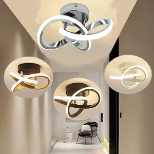 Modern LED Ceiling Light, Creative Curved Design, 24cm Small-Size Wiring Model, White Light For Bedrooms, Hallways, Entryways, Corridors, Indoor Fixed Decorative Fixture, Bedroom Lighting