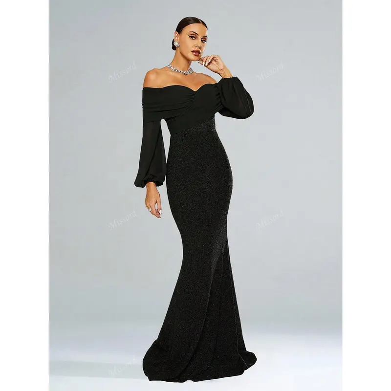chinese dress ladies Amazon.com: Miss ord Women's Formal Sequin High Neck Maxi Mermaid Dress,  Bodycon Long Flared Sleeve Party Prom Gown Green : Clothing, Shoes & Jewelry main image 0