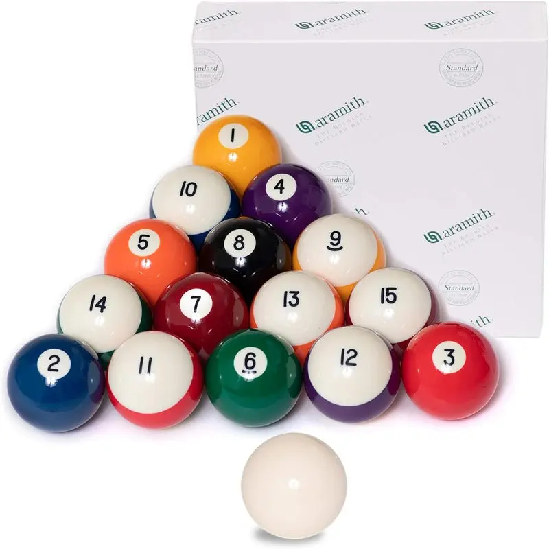 Professional-Grade Billiard Ball Set, Durable Phenolic Resin Pool Balls with Balanced Weight and Smooth Surface to Reduce Cloth Wear for Competitive Play, High Quality Standards, Low Yearly Table Cost, Balanced Balls, Pool Billiards