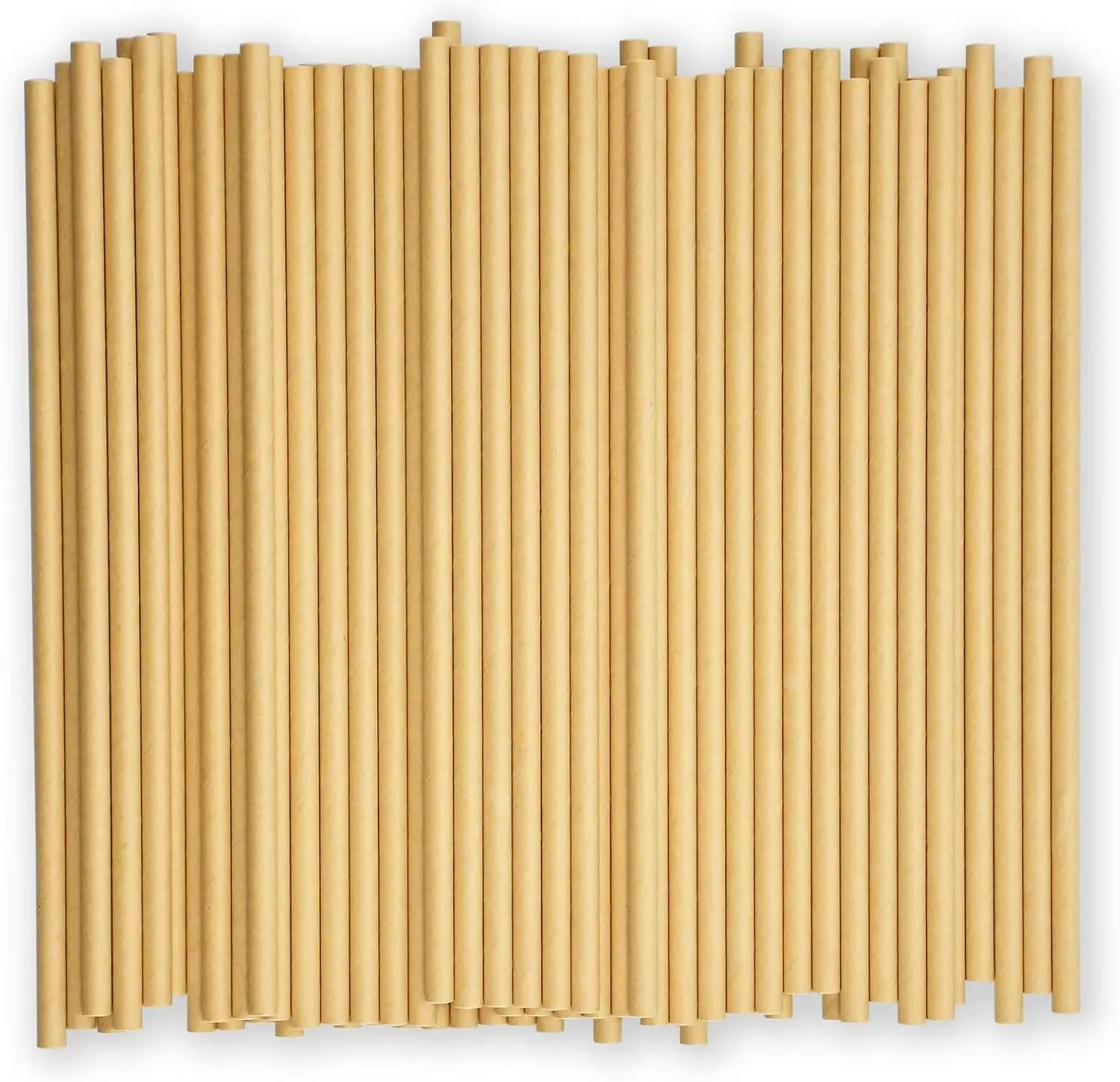 [1000 Count] Disposable Paper Drinking Straws, Brown , 7.75" x0.24" -