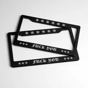 [2 Pack] Not_Chrome Explicit License Plate Frame V2