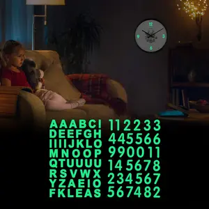 84pcs Glow in The Dark Alphanumeric Luminous Stickers Alphabet Letter Number Set Night Safety Luminous Decals Accessories DIY for Mailbox Laptop Keyboard Wall Ceiling Car Motorcycle (Green-M)