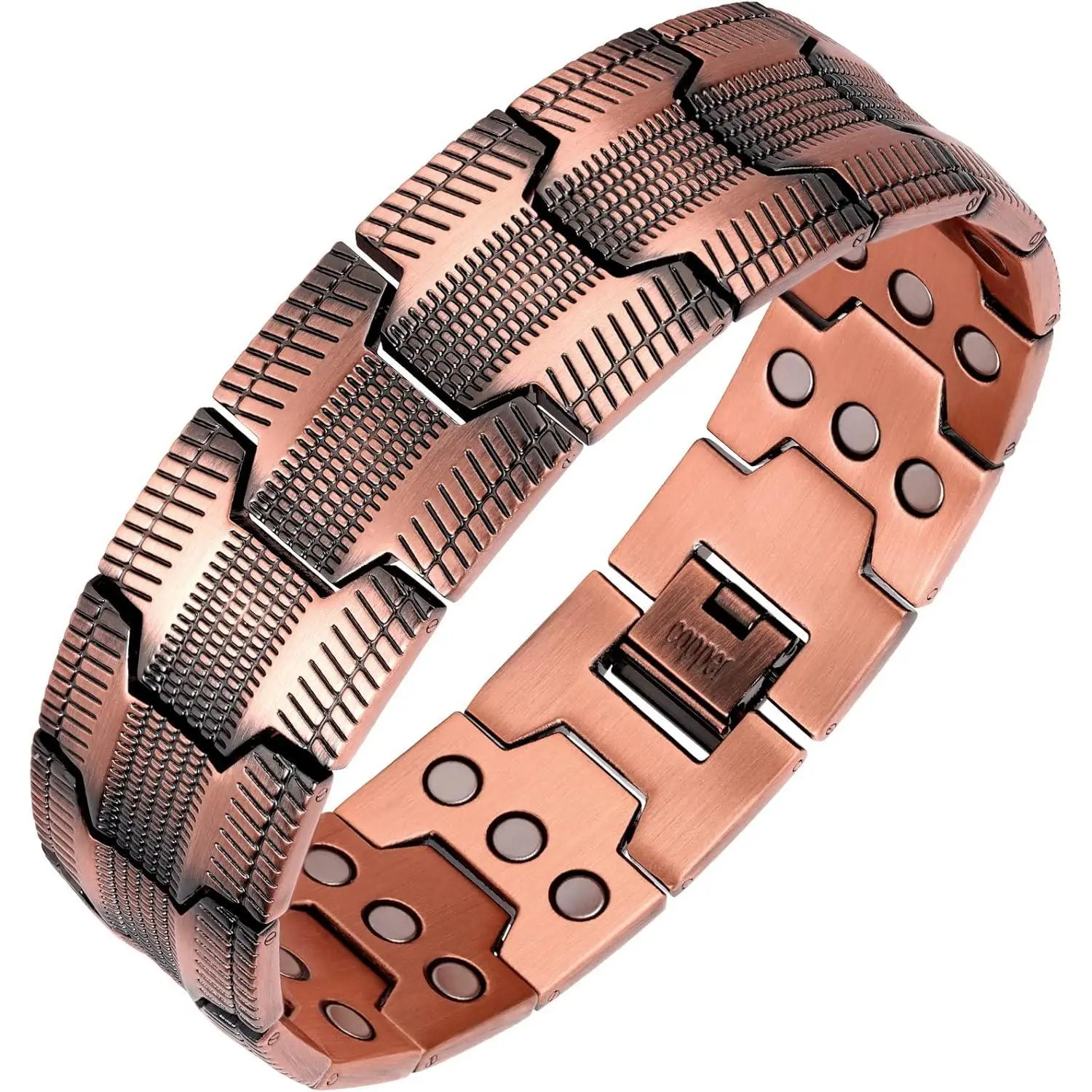 99.9% Pure Copper Magnetic Bracelet for Men – 3500 Gauss Magnets, Adjustable & Hypoallergenic. Stylish Wellness Gift for Him, Relieve Fatigue & Boost Energy.,magnet bracelet, Father's Day, Christmas, Valentine's Day jewelry gift