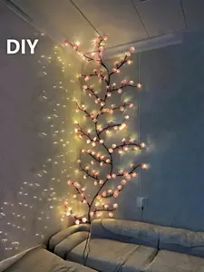 Cherry 144 LED Branch Vine Light Decorative Flowers DIY Installation for Living Room Bedroom Outdoor Decoration, New Year Valentine's Day Easter Thanksgiving Party