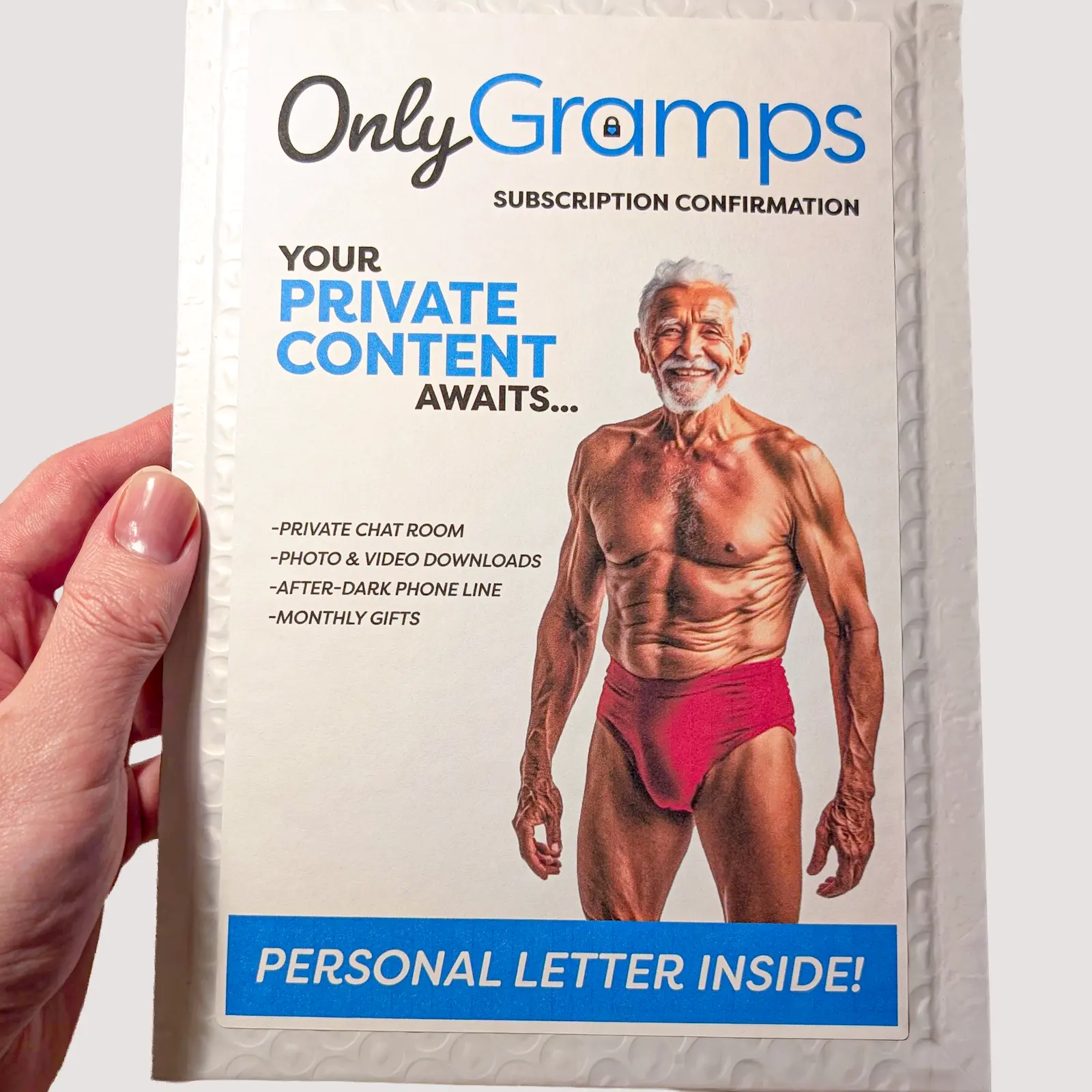 Prank Mail Only Gramps Anonymous Envelope Poly Mailer Polymailers Postal Mailing Bags