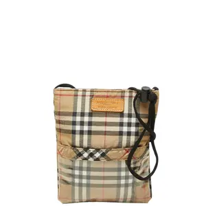 Pre-owned BURBERRY Nylon Shoulder Bags Blue Label Check Shoulder Bag