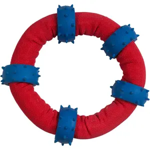Gladiator Chomper Tuff Nylon Dog Tug Toy - 3-Layer, Ring Shape with Spike Rings, Durable Indoor/Outdoor Pet Tug Toy, Three-Layer
