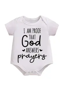 "I Am Proof That God Answers Prayers" Baby Bodysuit | Christian Newborn Onesie | Religious Baby Shower Gift