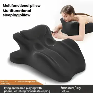 Ergonomic Memory Foam Pillow, Multi-Function Wedge Pillow with Cervical & Lumbar Support for Neck Lower Back Spinal Multi Use for Bed Office Reading Nap Sleeping Breathable Removable Cover Machine Washable Ideal Gift