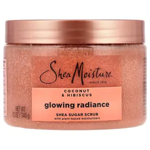 SheaMoisture Glowing Radiance Shea Sugar Scrub, Coconut & Hibiscus, 12 oz (340 g)