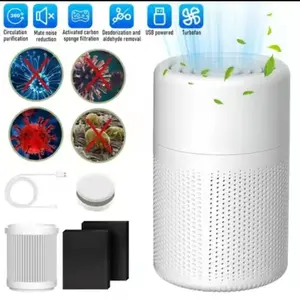 Portable USB Powered Air Purifier with Low Noise, Hepa Filter, Multifunctional Air Cleaner for Home Office Living Room
