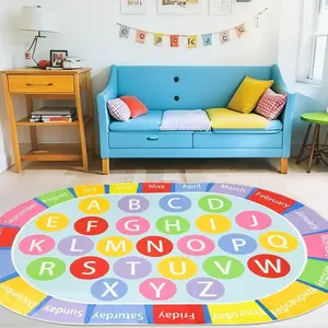Kids Rug Educational Learning Rug Game Area Rug Nonslip 5x6.5 Play Mat Durable Washable Carpet for Kids Toddler Children Classroom Bedroom diamond  rug