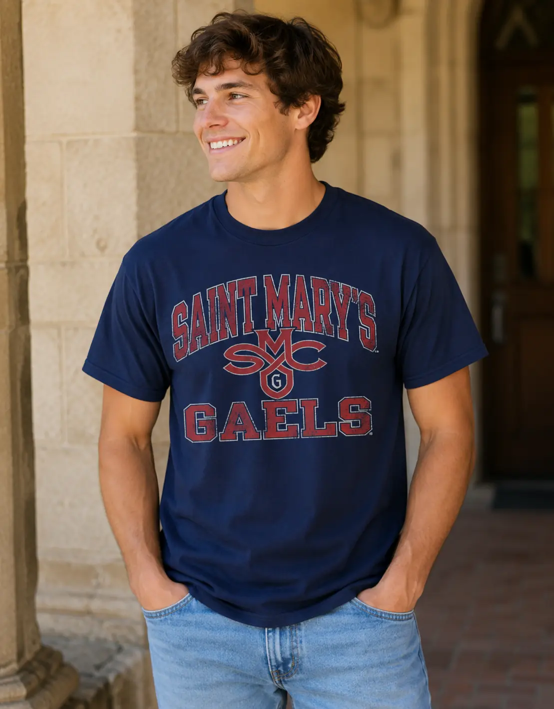 Saint Mary's Gaels Vintage Worn Navy Officially Licensed T-Shirt, Saint Mary's Gaels Graphic Tee, College Sports Fan Shirt, Alumni Apparel, Game Day Shirt, NCAA Spirit T-Shirt for Men and Women