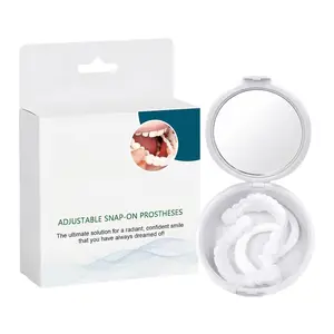 Dentures for Women and Men, Temporary Fake Teeth, Adjustable Snap-On Full Set of Upper and Lower False Teeth Create Fix Your Perfect Smile at Home Within Minutes
