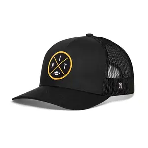 Pittsburgh Trucker Hat  |  Black PIT X Football Snapback