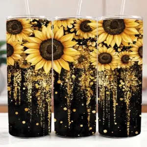 Sunflowers | 20oz Skinny sublimation tumbler transfer print out (TRANSFER ONLY, NOT A FINISHED TUMBLER)
