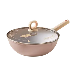 COOKER KING 28cm Non-Stick Ceramic Wok - Versatile for Induction & Gas Stoves Ceramic Crystal Wok, Lid Not Included