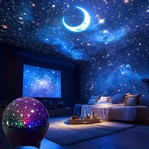1pc Colorful Starry Sky Night Light Projector, Modern Dreamy Home Decor, Dimmable Led Light Bedroom Atmosphere Lamp, Bedroom Led Lights, Perfect Gift for Christmas & Birthdays