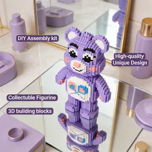 Creative Bear Print 3D Puzzle Building Blocks Model Decoration, Bookshelf Home Office Cabinet Decor, Party Living Room TV Stand Display