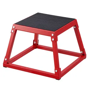 VEVOR Plyometric Jump Box, TikTokShopBlackFriday, 12 Inch Plyo Box, Steel Plyometric Platform and Jumping Agility Box, Anti-Slip Fitness Exercise Step Up Box for Home Gym Training, Conditioning Strength Training, Red