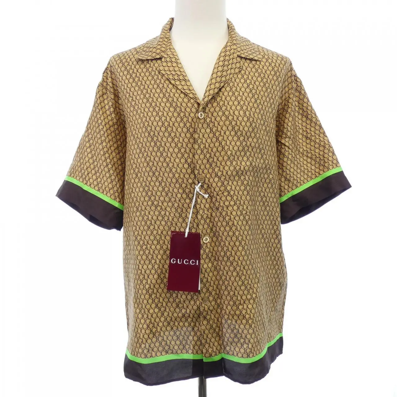 Pre-owned GUCCI Silk Small Leather Goods Short Sleeve Shirt