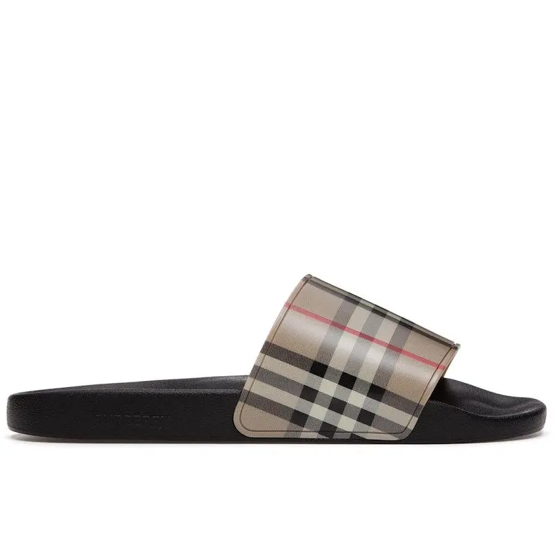 Burberry Men's Furley Check Slides Archive Beige, from StockX